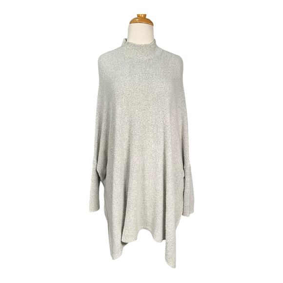 Red Haute Oversized Gray Knit Sweater Tunic Dolman Sleeves Stretchy Small Cozy - Picture 12 of 12